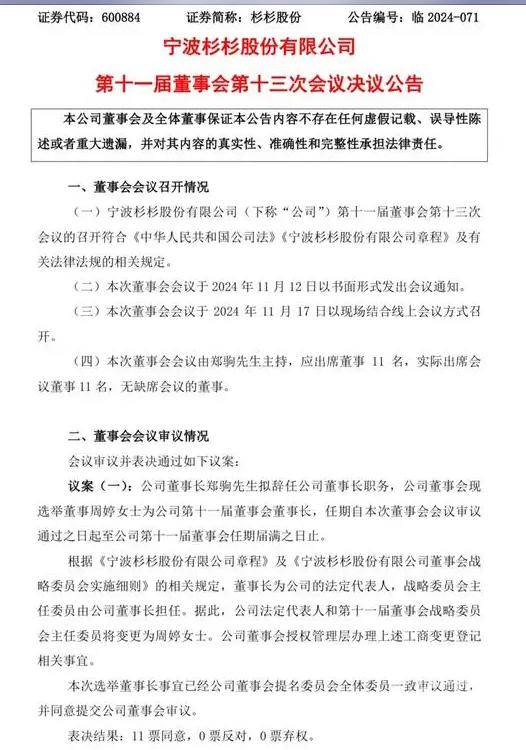 杉杉股份董事长再生变！郑驹辞职<strong></p>
<p>Bittylicious</strong>，80后继母上任