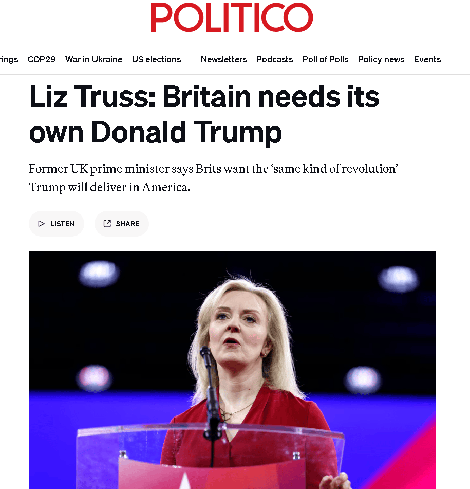 美媒：英国任期最短首相特拉斯<strong></p>
<p>Tidex</strong>，成了特朗普“迷妹”