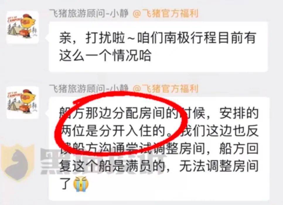 夫妻花19万去南极想睡一间房被拒<strong></p>
<p>Tidex</strong>，飞猪回应