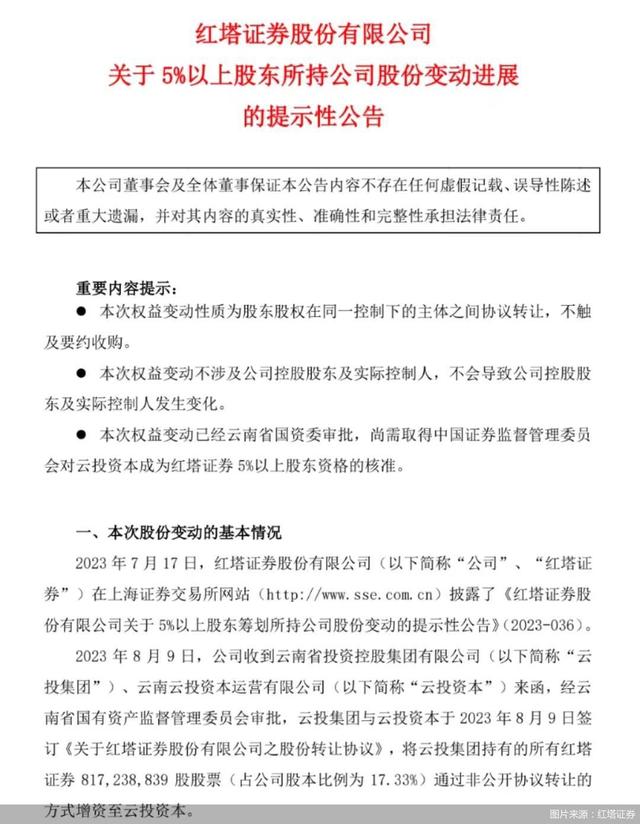关于云南红塔证券的信息