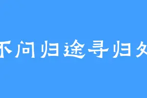 不问归途寻归处