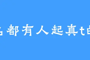 啥名都有人起真t的怪