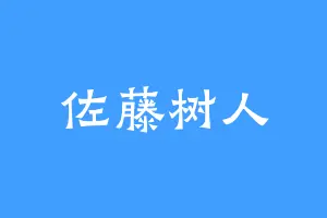 佐藤树人
