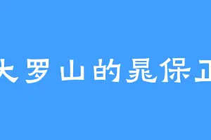 大罗山的晁保正