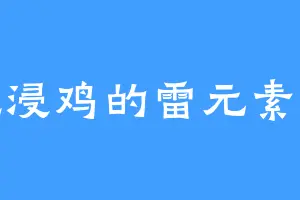 爱吃浸鸡的雷元素灵师