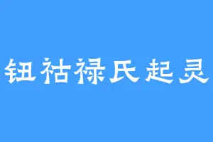 钮祜禄氏起灵