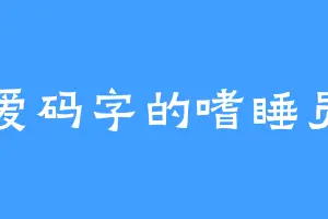 爱码字的嗜睡员