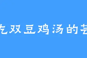 爱吃双豆鸡汤的芸妃