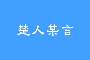 楚人某言