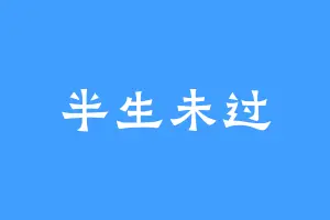 半生未过