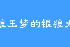 有狼王梦的银狼大人