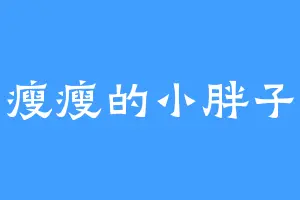 瘦瘦的小胖子