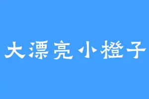大漂亮小橙子