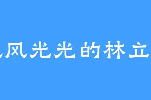 风风光光的林立翔