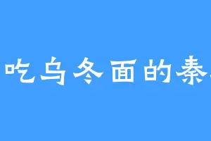 爱吃乌冬面的秦瑕