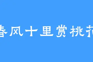 春风十里赏桃花