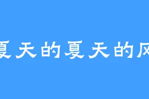 夏天的夏天的风