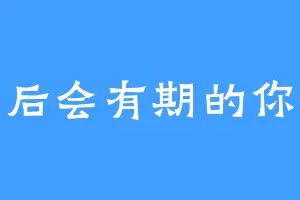 后会有期的你