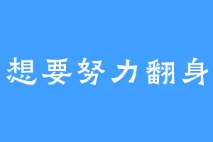 想要努力翻身