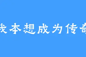 我本想成为传奇